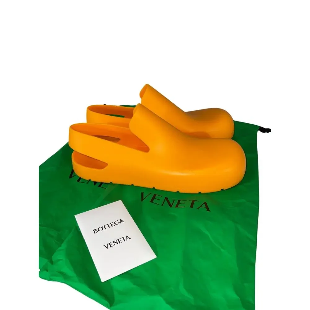 Bottega Veneta Bold Orange Puddle Mules Size US 8 / EU 38
